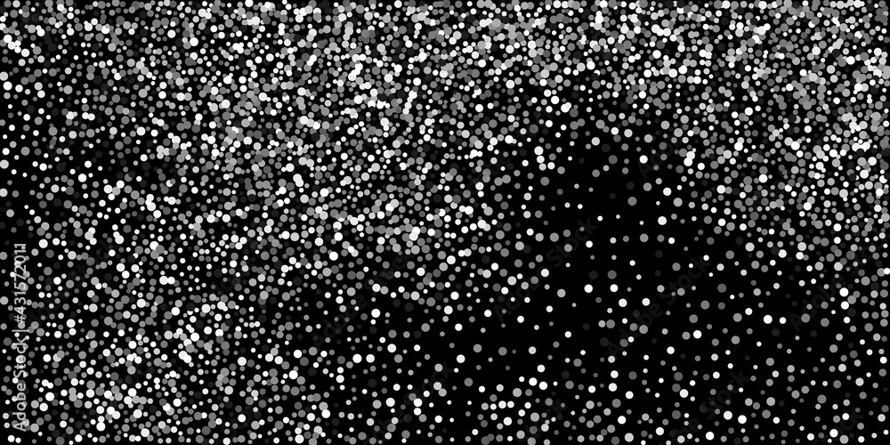 Silver glitter confetti on a black background. Illustration of a drop of shiny particles. Decorative element. Element of design. Vector illustration, EPS 10. Silver glitter confetti on a black background. Illustration of a drop of shiny particles. Decorative element. Element of design. Vector illustration, EPS 10.