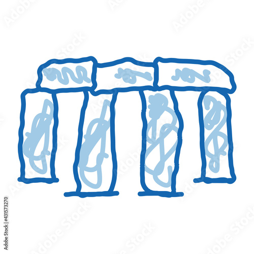 stonehenge doodle icon hand drawn illustration