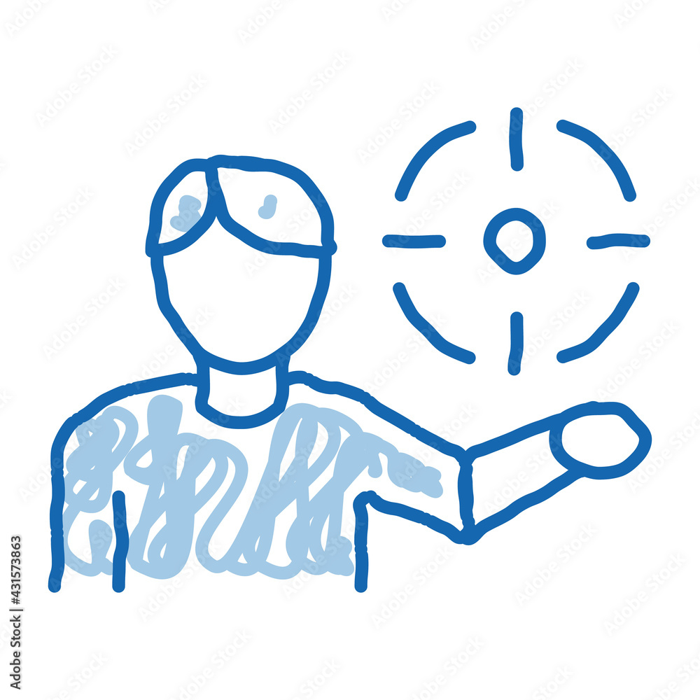 man about his goal doodle icon hand drawn illustration man about his goal doodle icon hand drawn illustration