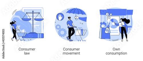 Buyer interests and habits abstract concept vector illustrations.