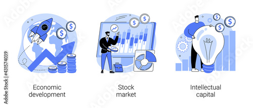 Global economy abstract concept vector illustrations.