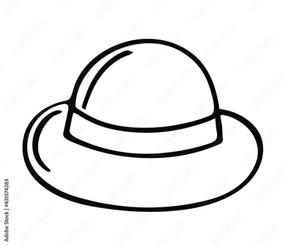 Summer female hat line icon. Vector illustration isolated on white background. Summer female hat line icon. Vector illustration isolated on white background.