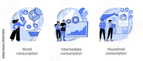 World economy abstract concept vector illustrations.