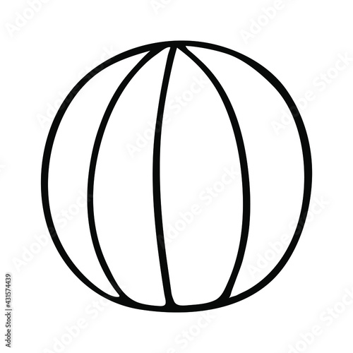 Beach ball linear icon.Vector isolated outline drawing for coloring book.