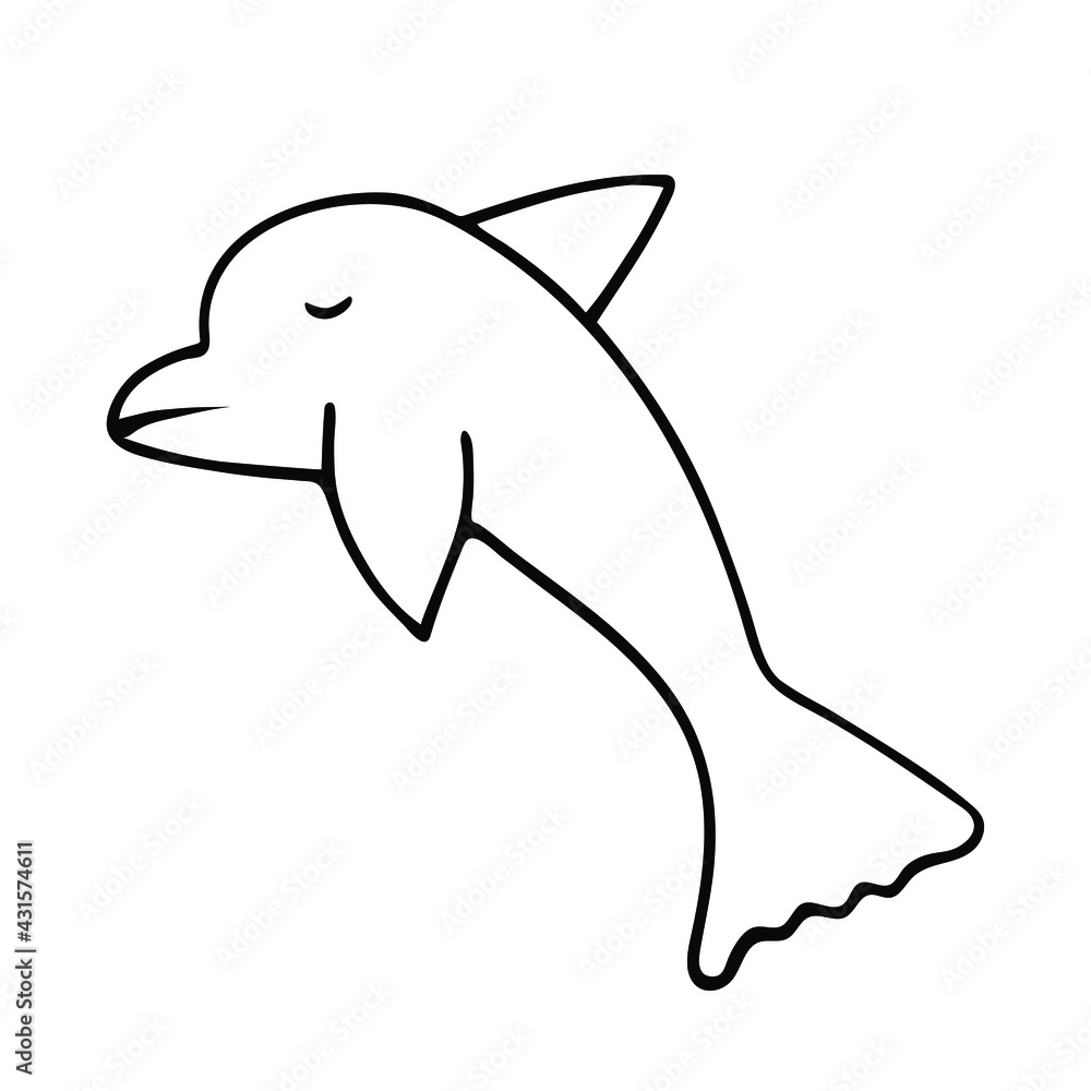 Dolphin icon sea animal sign on white background. Dolphin icon sea animal sign on white background.
