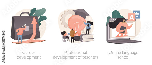 Successful career path abstract concept vector illustrations.