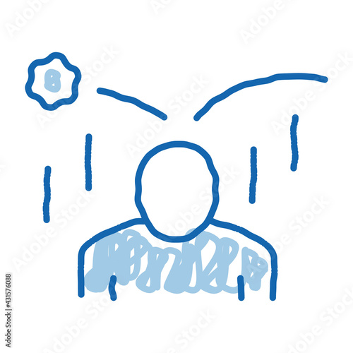 collapse of criticism per person doodle icon hand drawn illustration