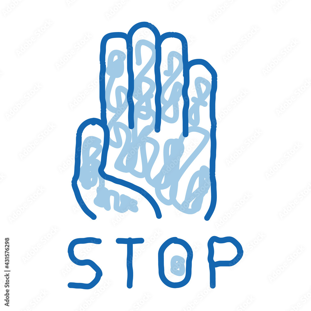 Obraz premium stop bullying doodle icon hand drawn illustration