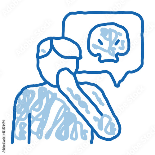 bully man doodle icon hand drawn illustration