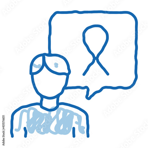 male volunteer doodle icon hand drawn illustration