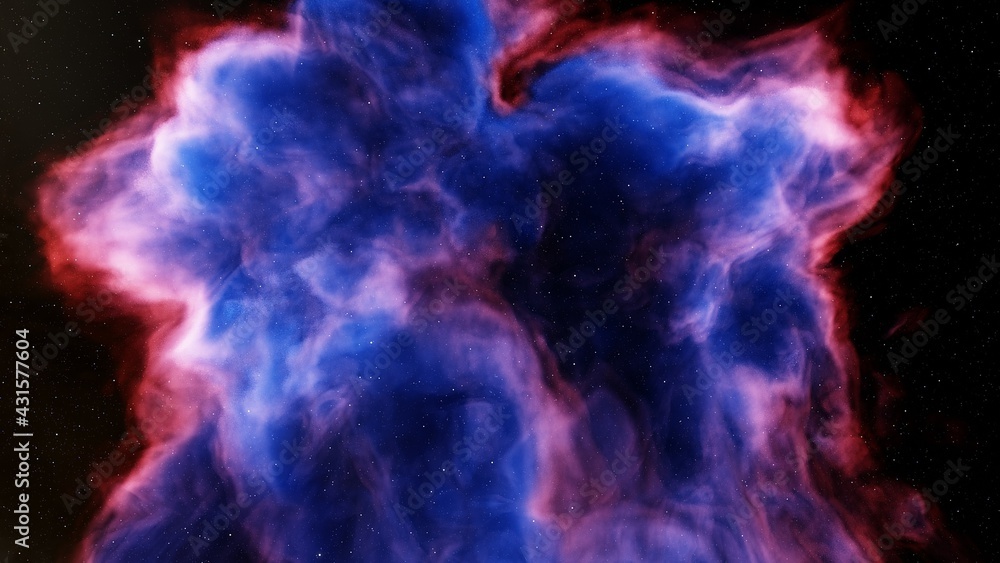 nebula gas cloud in deep outer space, colorful space background with stars