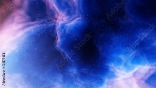 nebula gas cloud in deep outer space, colorful space background with stars