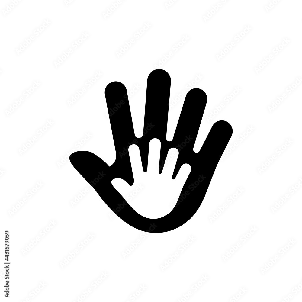 Black small and big hand sign icon. Vector illustration eps 10 Black small and big hand sign icon. Vector illustration eps 10