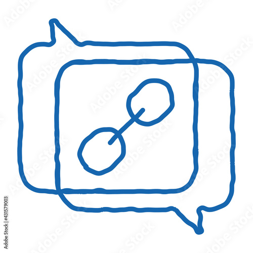 coincidence of two opinions doodle icon hand drawn illustration