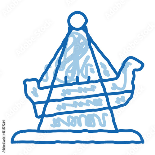 boat swing doodle icon hand drawn illustration