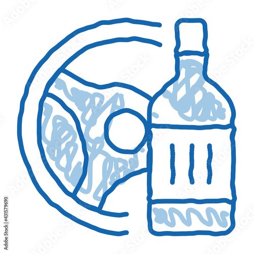 drunk driving doodle icon hand drawn illustration