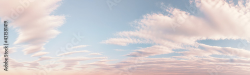 Fototapeta Naklejka Na Ścianę i Meble -  Light orange colored romantic sky panoramic
