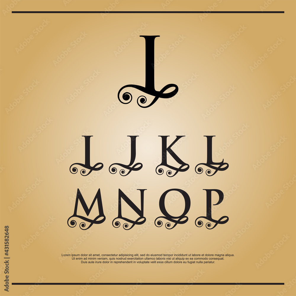 Set Initials letters design vectors Set Initials letters design vectors