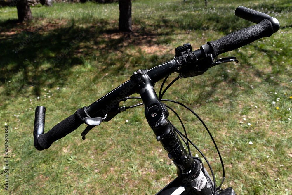 Naklejka premium bike handlebar viewed from above