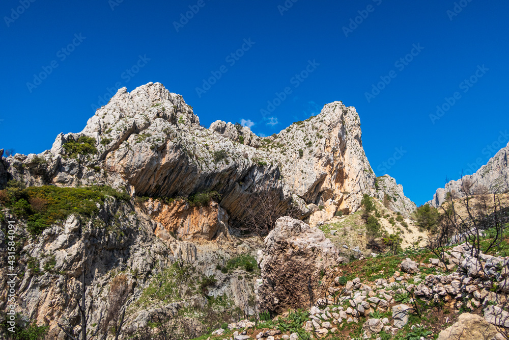 Mallada del Llop, rocky mountains in the province of Alicante (Spain).