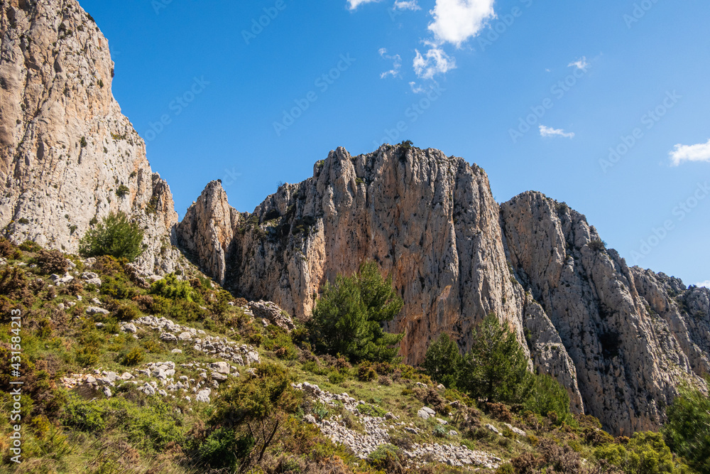 Mallada del Llop, rocky mountains in the province of Alicante (Spain).