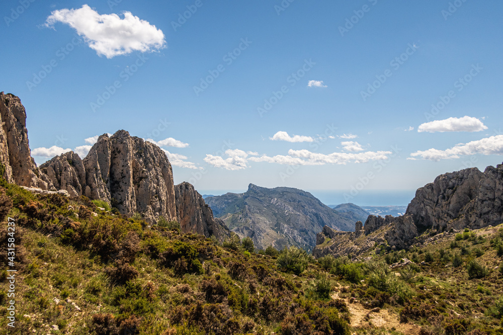 Mallada del Llop, rocky mountains in the province of Alicante (Spain). Mallada del Llop, rocky mountains in the province of Alicante (Spain).