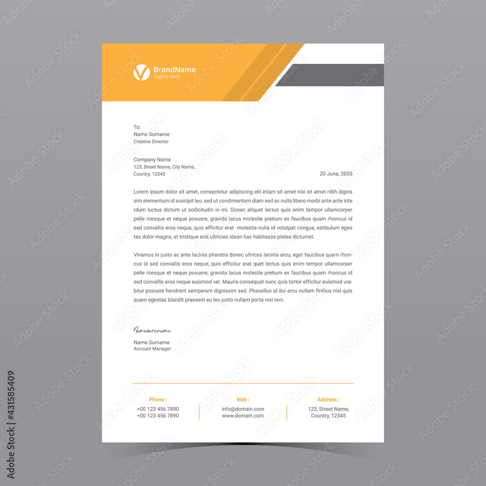 A4 Letterhead Template Vector A4 Letterhead Template Vector