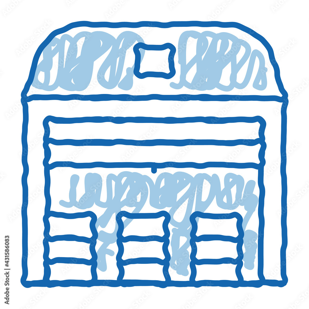 Fototapeta premium storage garage doodle icon hand drawn illustration