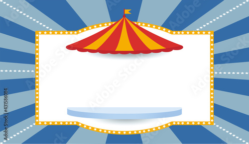 3d vector stage background for products. Mockup display. Circus funfair vintage carnival.