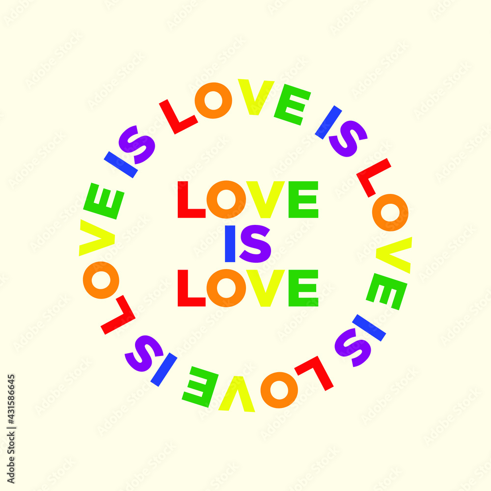 Love is Love in Pride Color T-shirt Design Typography Vector Illustration Design Can Print on t-shirt Poster banners Pride month