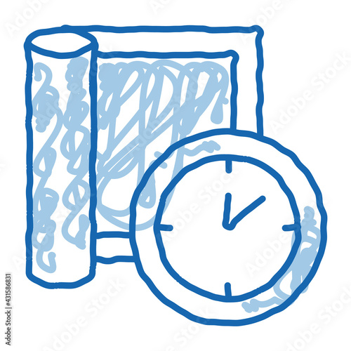 carpet cleaning timeout doodle icon hand drawn illustration