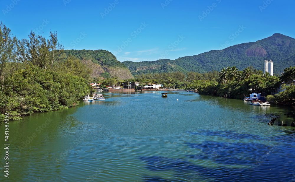 Fototapeta premium Landscape with Tijuca Lake, Rio de Janeiro