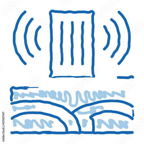 seismic wave high-rise building doodle icon hand drawn illustration