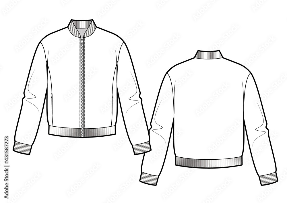 Vettoriale Stock Bomber jacket on white background | Adobe Stock