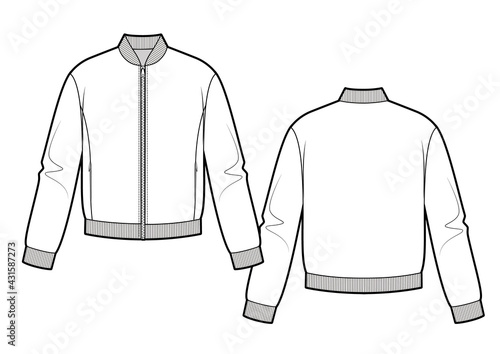 Fotobehang Bomber jacket on white background