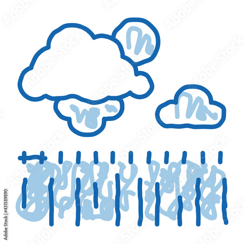 bad weather wheat field doodle icon hand drawn illustration