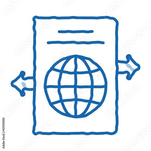 choosing place to go doodle icon hand drawn illustration