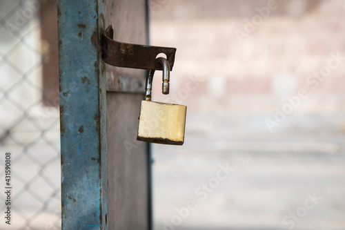 open lock on garden door