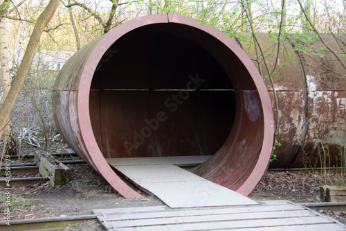 abandoned tunnel in Nature park Schoneberger Sudgelande in Schoneberg Berlin Germany photo