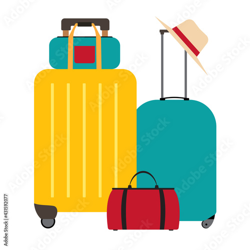 Travel bags, suitcases icon isolated on white background