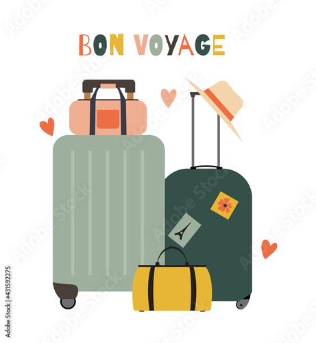 Travel bags, suitcases icon isolated on white background