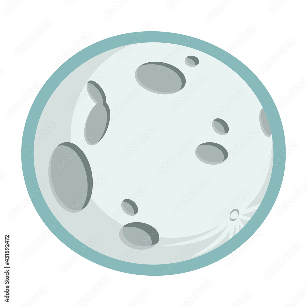Moon in cartoon style. Natural satellite of the Earth Moon in cartoon style. Natural satellite of the Earth