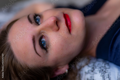 White young woman closeup portrait