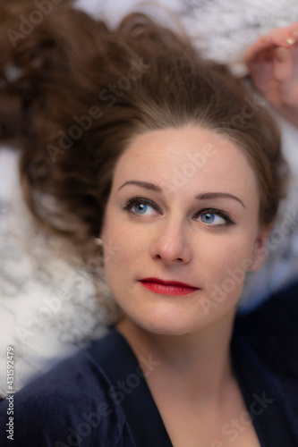 White young woman closeup portrait