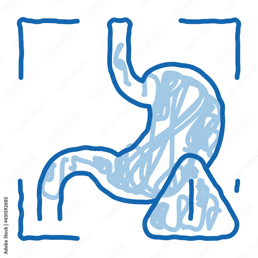 Fototapeta premium detection of stomach problems scan doodle icon hand drawn illustration