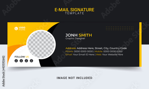 Corporate multi-purpose email signature interface design. Emailers personal business web modern vector layout Template design. photo