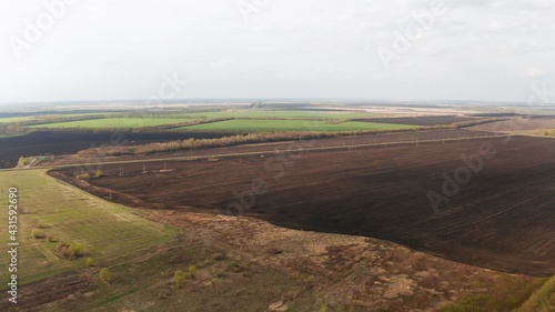 Plough agriculture field before sowing. Spring fields before sowing.