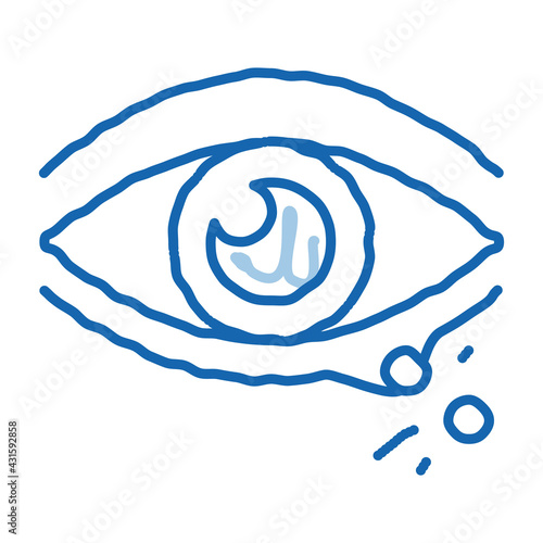 rash near eye doodle icon hand drawn illustration