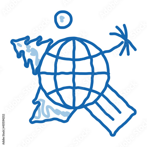 human geography science doodle icon hand drawn illustration