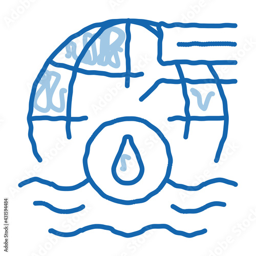 oceanology science doodle icon hand drawn illustration